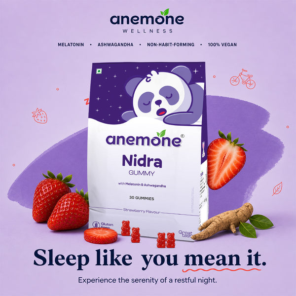 Nidra Sleep Gummies (Natural Sleep Support )– with Melatonin, Ashwagandha & Adaptogens